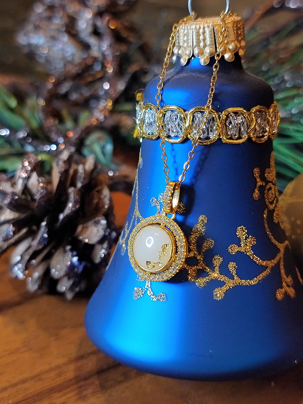 Round Bezel with Gems Necklace